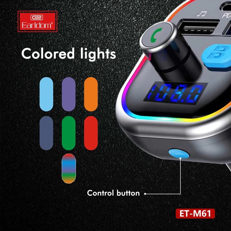 پخشکننده اف ام و شارژر فندکی خودرو ارلدام مدل M61-gallery